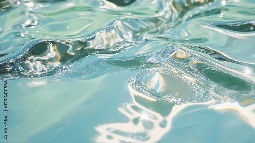 Poster Abstract glass texture with soft reflections and fluid patterns for design