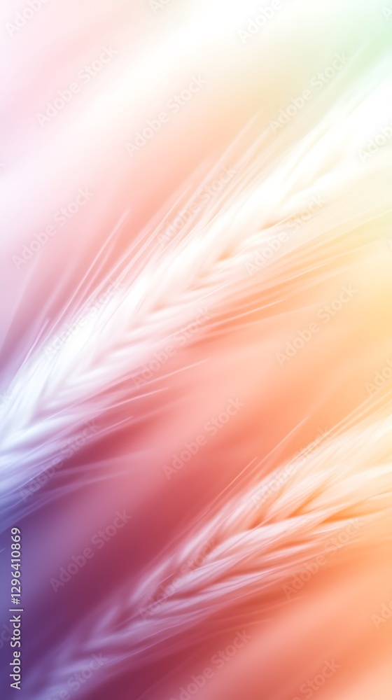 Aufkleber softly illuminated wheat stalks on a colorful gradient background