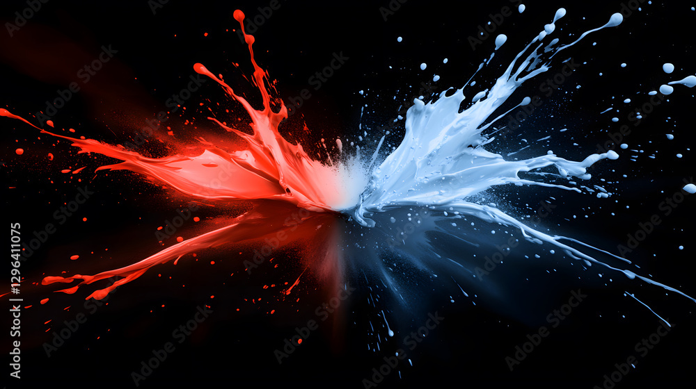 Poster dynamic paint splash creativity on dark background visual art composition abstract concept