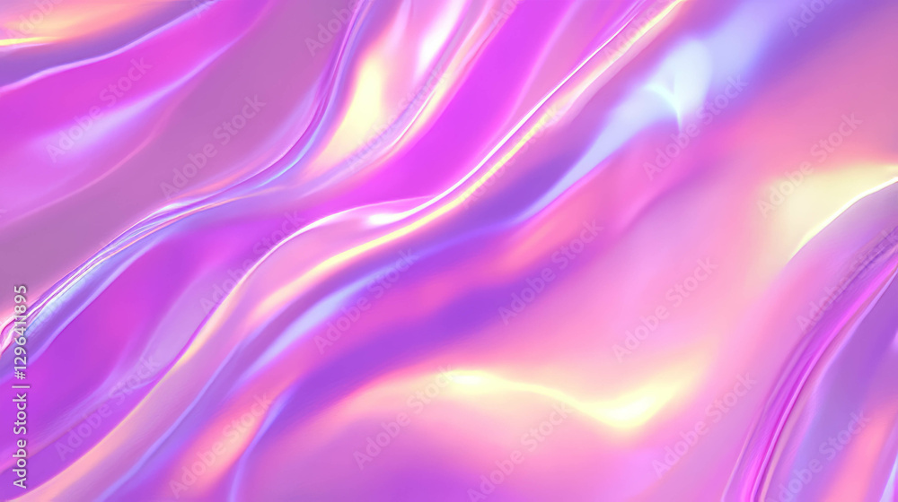 Poster elegant flowing silk fabric with smooth iridescent texture for creative design projects