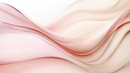 Obraz premium Soft flowing waves in shades of pink and cream create an elegant, abstract artwork enhancing a tranquil atmosphere. Generative AI