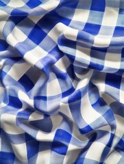 Blue and white plaid