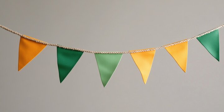 Irish-themed bunting with green and orange flags.