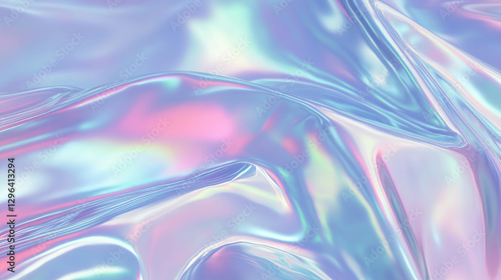 Poster iridescent abstract soft holographic metal texture for modern design