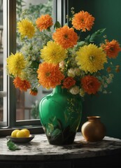 beautiful flowers in vase 