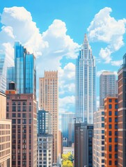 Fototapeta premium cityscape of downtown atlanta, georgia, usa