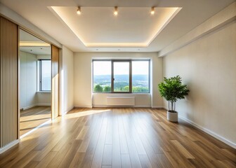 Empty Modern Room Interior Design Mockup - Minimalist Blank Space for Staging