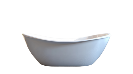 Minimalist Bathtub Design: A sleek, modern bathtub with a flowing, ergonomic shape sits. Capture the essence of relaxation and tranquility, this image is ideal for projects related to home decor, spa.