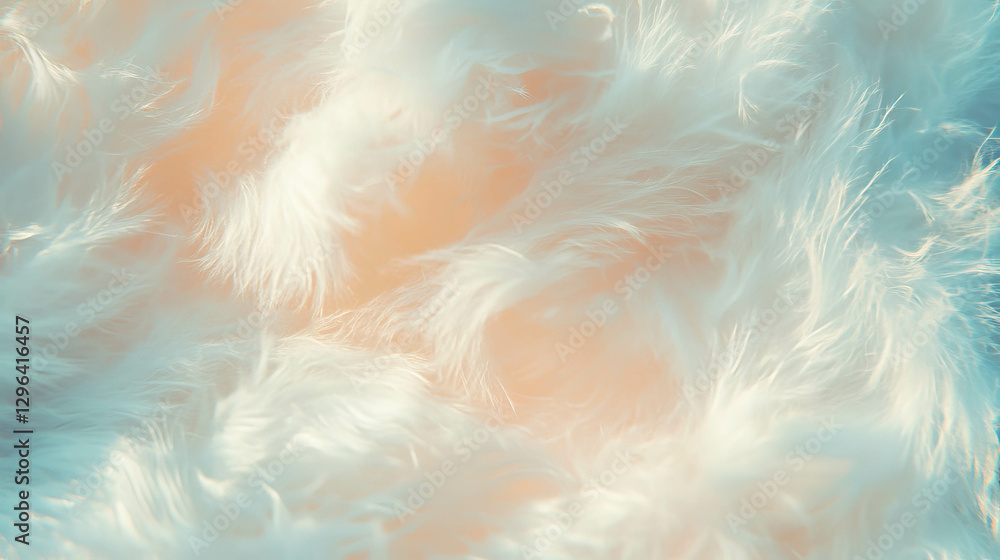 Poster Soft down feathers texture with gentle light for background design
