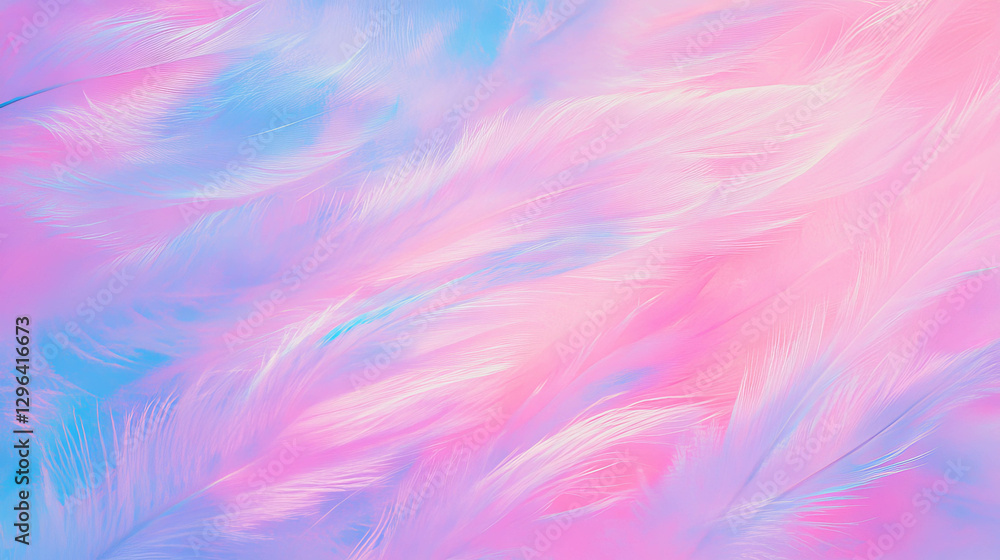 Poster soft pastel feathers texture background with gentle light effects for design