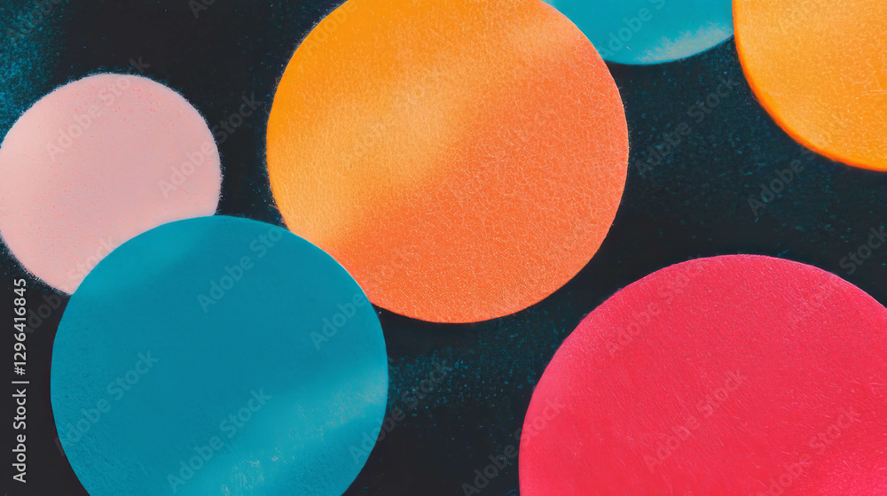Aufkleber vibrant abstract background with soft felt texture and colorful circular shapes for creative design