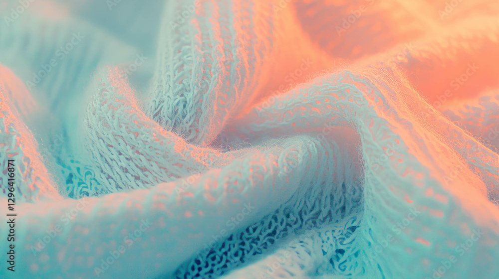 Poster soft knit fabric texture in warm and cool tones for design and textile inspiration