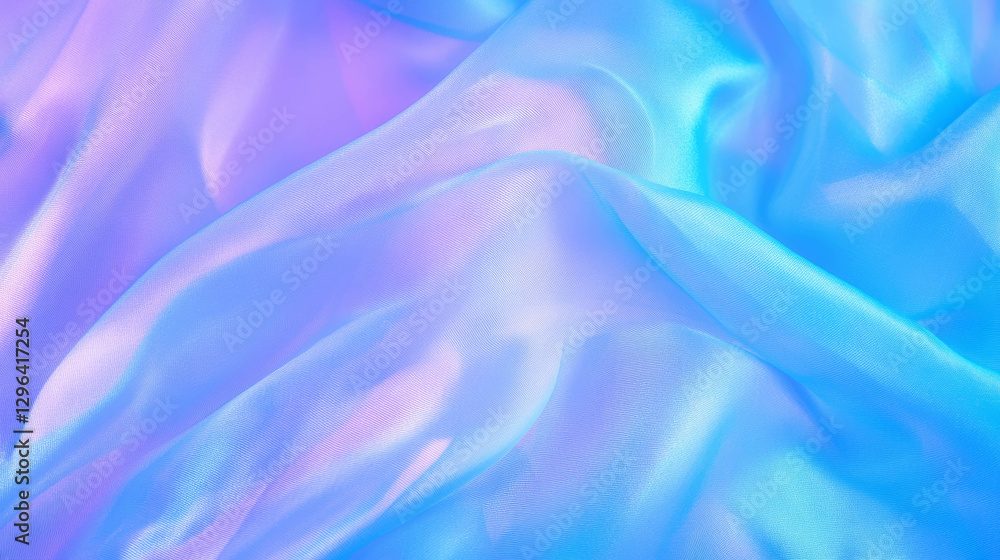 Poster soft flowing fabric texture in gentle blue and lavender for design projects