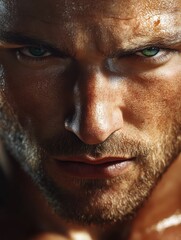 Obraz premium Closeup portrait of a handsome man at gym