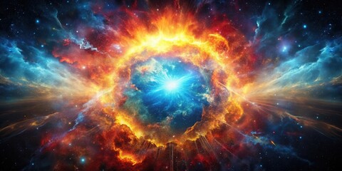 Obraz premium A Celestial Explosion Radiant Nebulae and Cosmic Firestorm in the Vast Expanse of the Universe