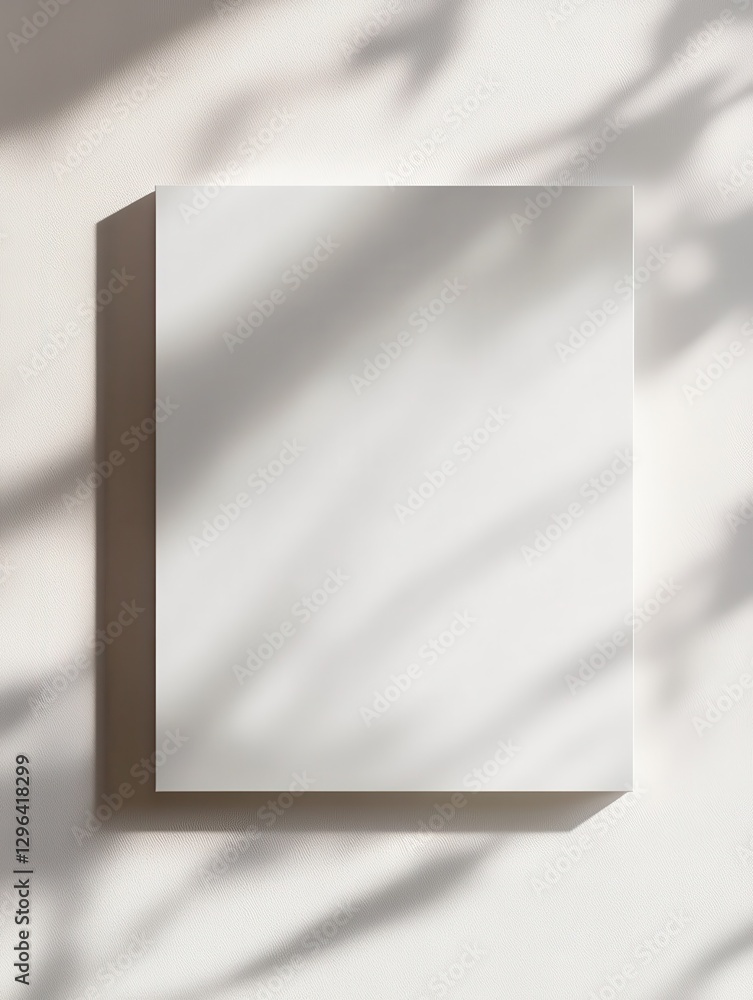 Poster empty white mock up background with shadows. poster concept