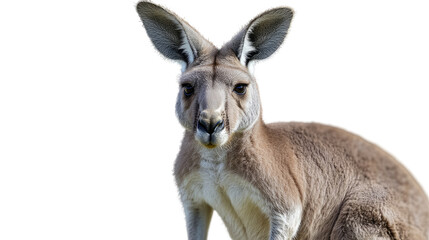 Kangaroo Portrait: A captivating close-up portrait of a kangaroo, showcasing its unique features. capturing the animal's serene expression and highlighting the texture of its fur.