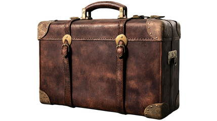 Journey's Companion: A classic leather suitcase, exuding an air of vintage elegance and seasoned travels, stands ready for new adventures, a testament to the allure of exploration.