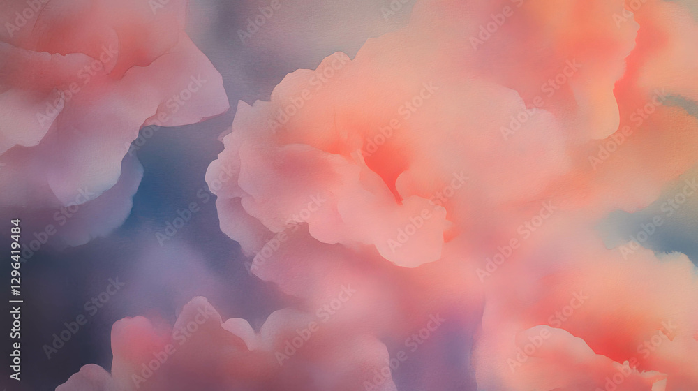 Aufkleber serene watercolor wash texture in soft muted tones for artistic background design
