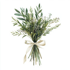 Fototapeta premium Elegant plant illustration painted in boho style brings natural beauty