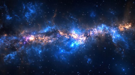 Naklejka premium Cosmic Nebula Celestial Cloudscape, Star Formation, Deep Space Exploration