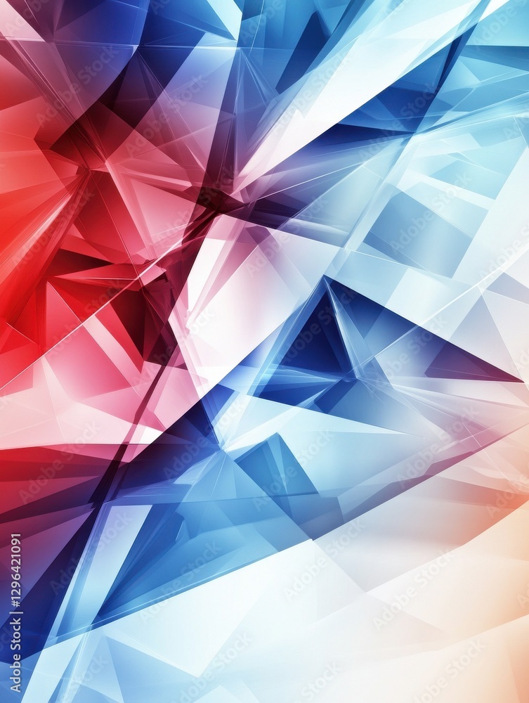Aufkleber technology bright low poly connection abstract background. blue and red blurred futuristic vector de