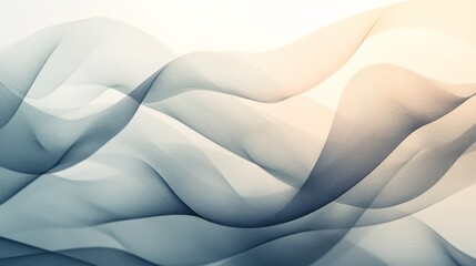 Obraz premium Abstract flowing lines in shades of blue and cream create curves