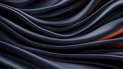 Obraz premium Wavy and flowing fabric appears in shades of black and orange