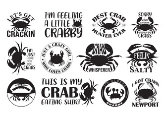 Obraz premium Crab #2 vector, Crab clipart, Crab silhouette