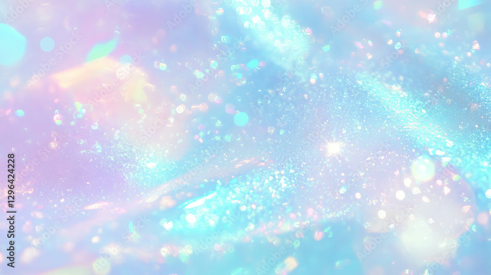 Poster magical fairy dust sparkling background with iridescent texture for creative design
