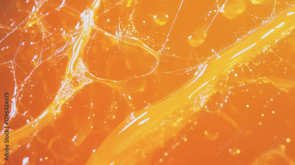 Poster Spider web with water droplets creating a vibrant abstract background