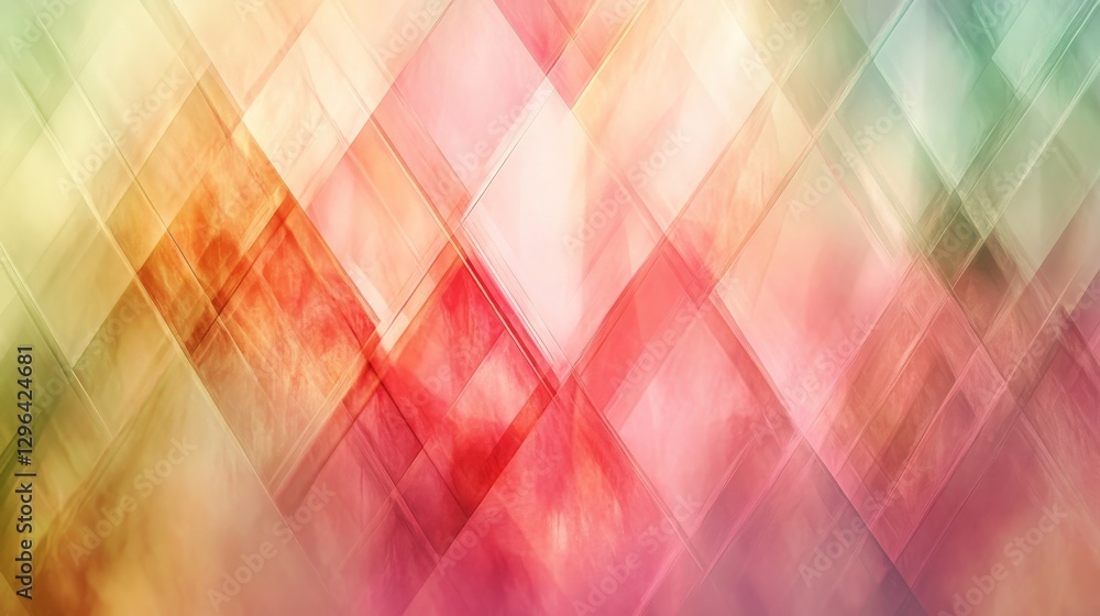 Poster Abstract Image Of Blended Colors And Geometric Diamond Patterns