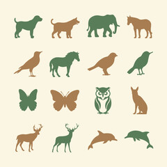 Animal Silhouette icons set. Editable vector icon. Perfect for web and app interfaces, presentations, info graphics, etc. 
