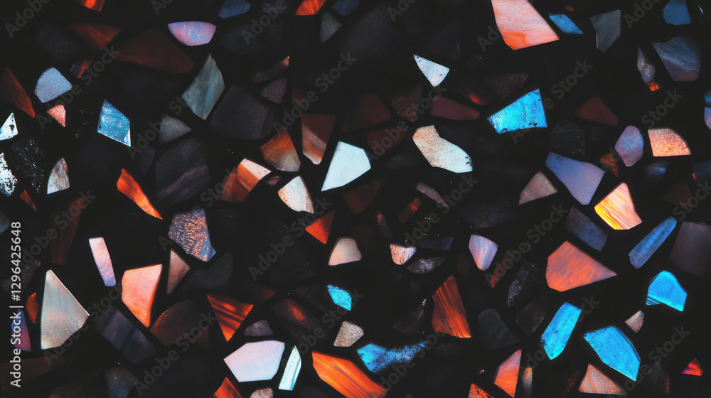 Poster vibrant stained glass mosaic texture for creative projects and design