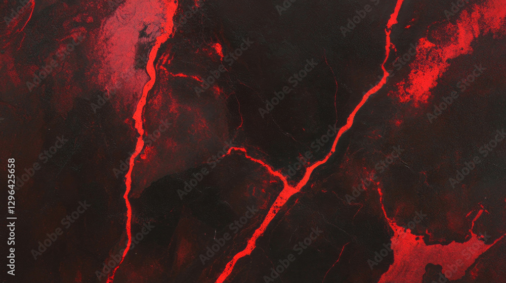 Aufkleber abstract red and black cracked stained concrete texture with dark patterns