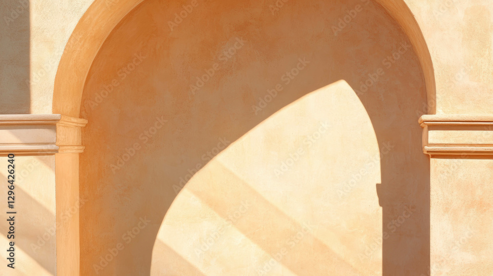Poster Aged stone textured archway for architectural design and background use