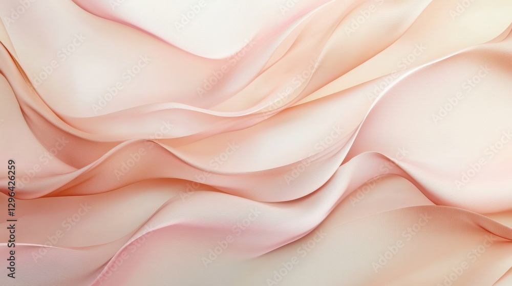 Aufkleber Soft flowing pastel fabric creates a serene and calming ambiance in a minimalist setting. Generative AI