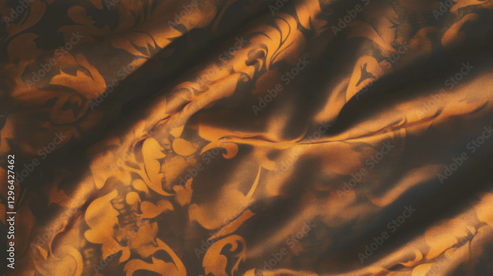 Poster Elegant damask patterned fabric texture for luxurious design and decor concepts