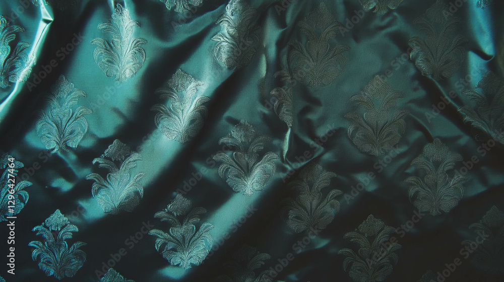 Poster elegant damask fabric with subtle pattern for interior design and decor