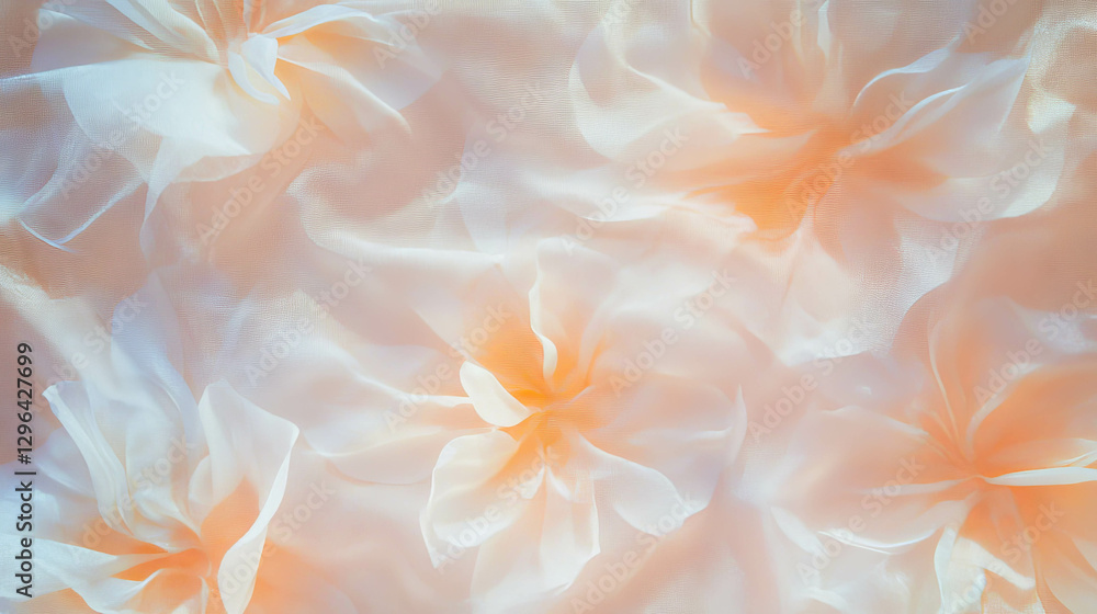 Poster delicate floral fabric pattern with subtle pastel colors for elegant design use