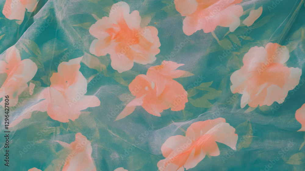 Aufkleber delicate floral fabric background for textile and design projects