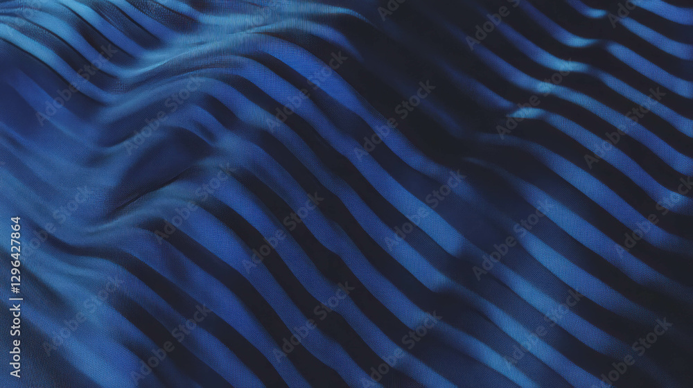 Poster Elegant blue fabric with subtle herringbone pattern for textiles and design