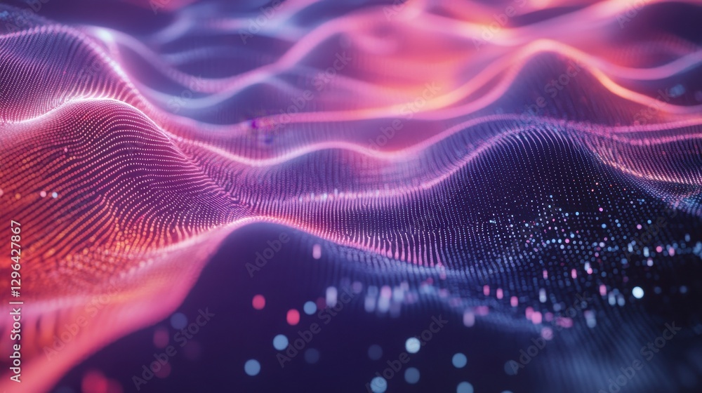 Poster polygonal science background with connecting dots and lines. digital data visualization.