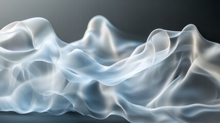 Obraz premium A flowing abstract form displaying delicate fabric movements in light