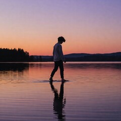 Jesus Christ walking on water on the sea of Galilee, Easter, 