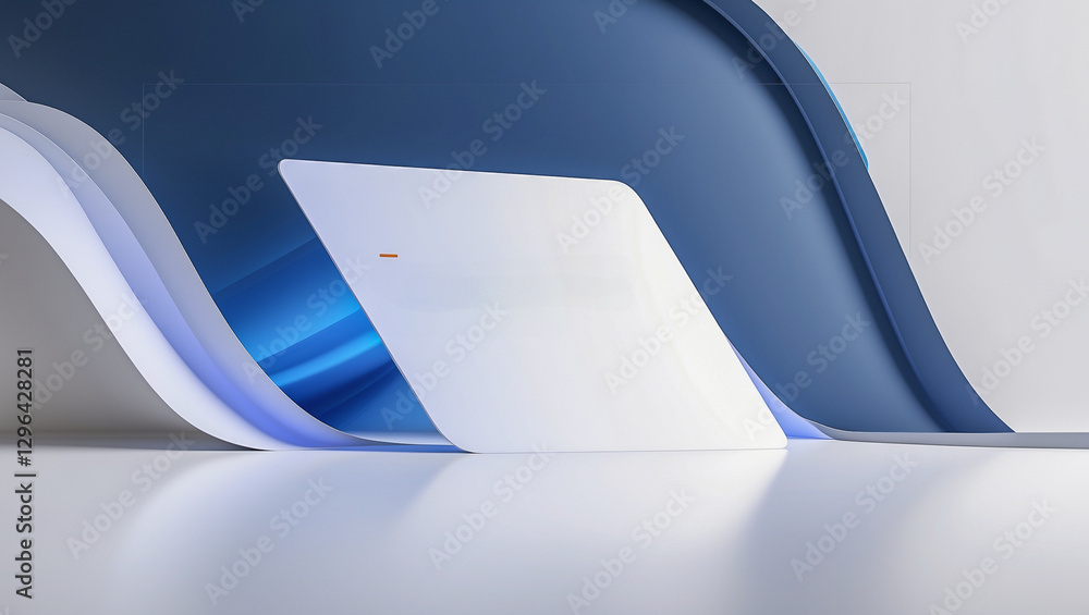 Poster customizable futuristic interface with curved design