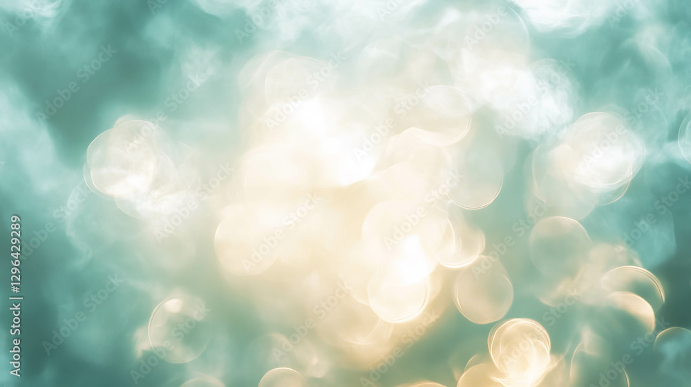 Poster ethereal background of swirling mist and soft light for tranquil design projects