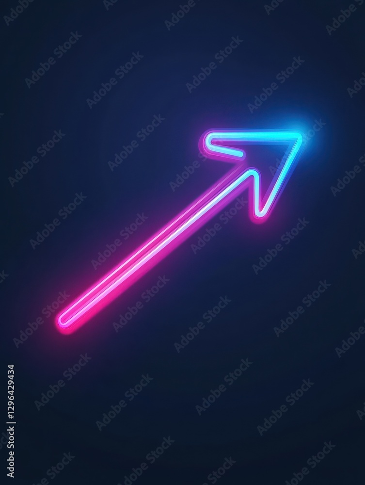 Poster arrow, double neon icon. simple thin line, outline vector of arrow icons for ui and ux, website or m