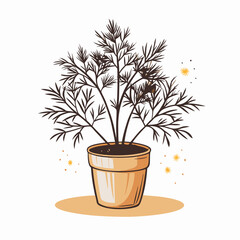 Herb plant growing in pot with fresh leaves, botanical beauty