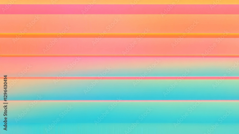 Poster Colorful gradient background with thick horizontal lines for abstract design